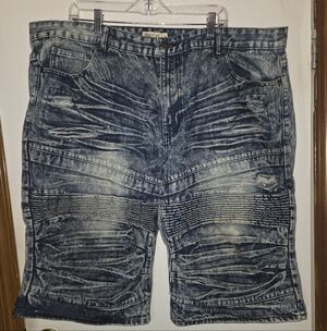 Blue Cult Denim Designer Men's Distressed Jean Shorts Size 46